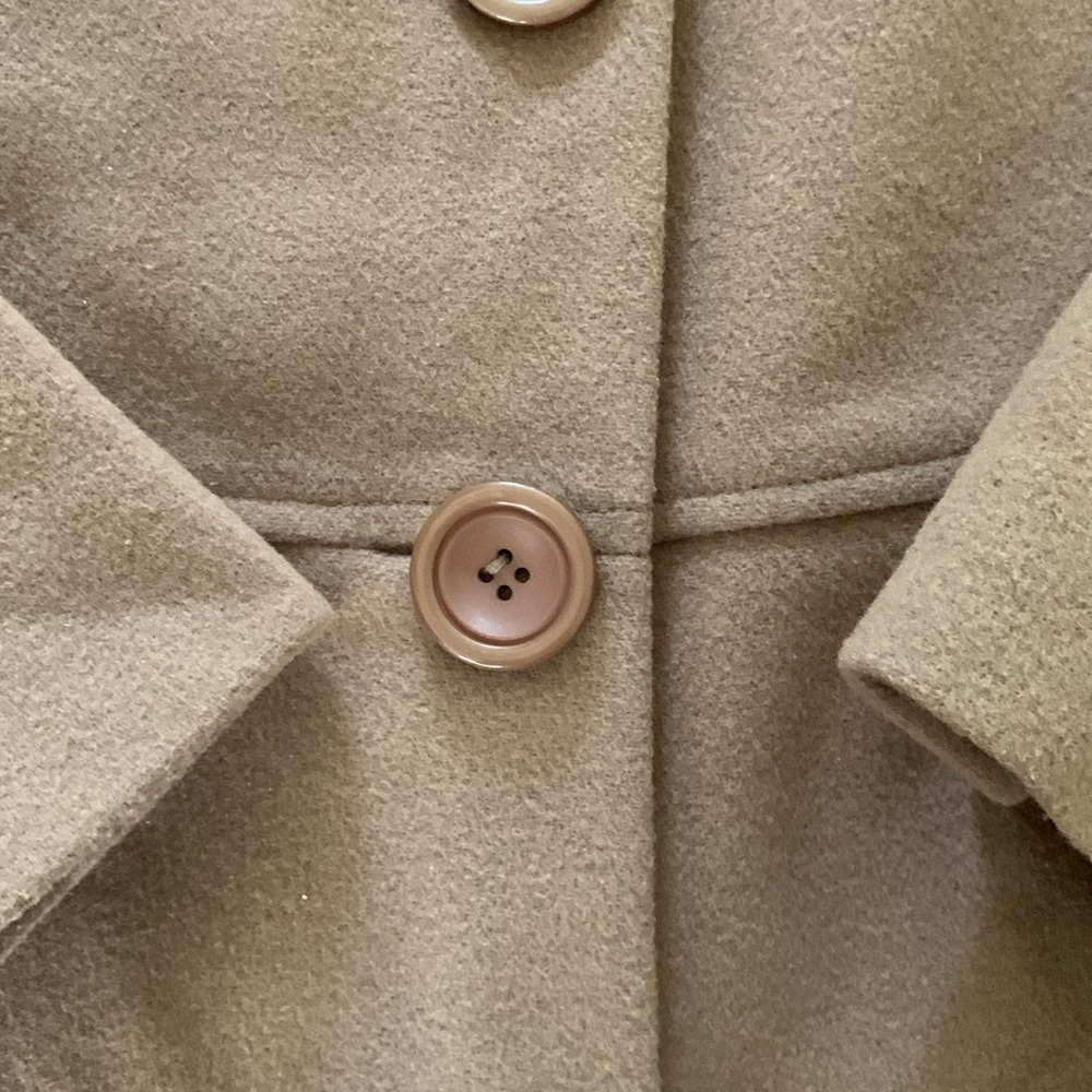 Harvé Bernard Brown Cream Petite‎ Wool cashmere Jacket size 8P - Picture 5 of 9